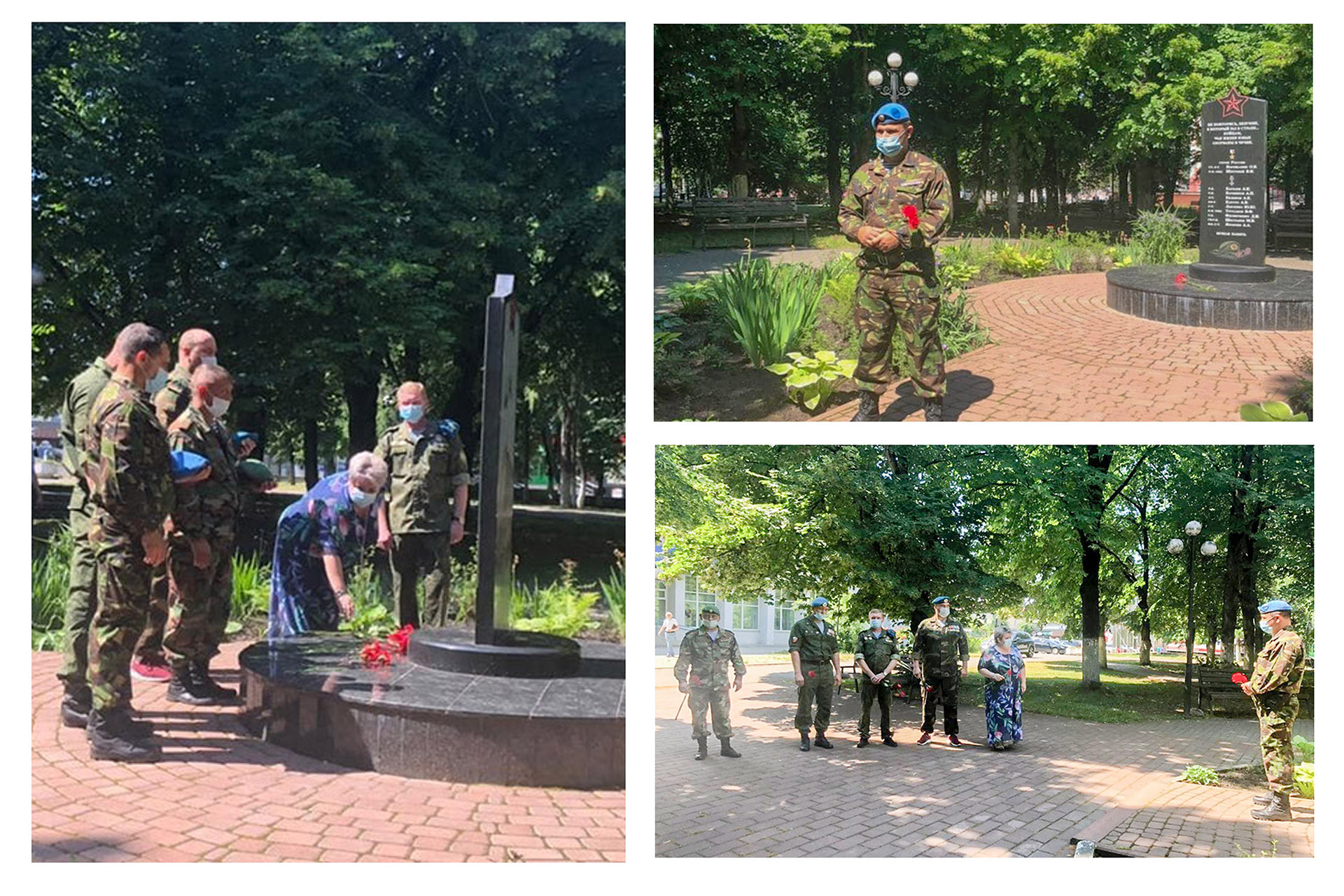В Клинцах Брянской области в День ветеранов боевых действий к памятнику погибшим в Чеченской республике возложили цветы
